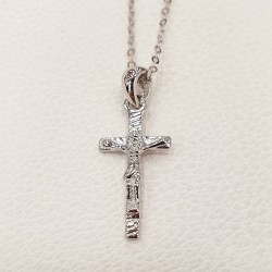 Κολιέ ανδρικό σταυρός με τον εσταυρωμένο από ατσάλι 