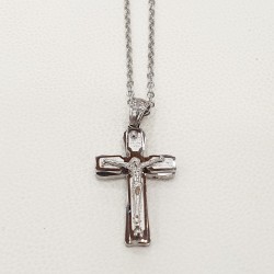 Κολιέ ανδρικό σταυρός με τον εσταυρωμένο από ατσάλι 