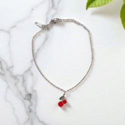 Βραχιόλι για το πόδι σε ασημένιο χρώμα από ατσάλι 316L  με μεταλλικά στοιχεία