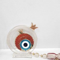 Διακοσμητικό γούρι 2026 διπλό ρόδι plexi glass με φούντα 