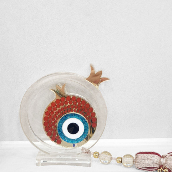 Διακοσμητικό γούρι 2026 διπλό ρόδι plexi glass με φούντα 