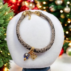 Diaxeirinis Βραχιόλι λεοπάρ γούρι 2025 με μάτι στο κουμπωμα αυξομείωση 