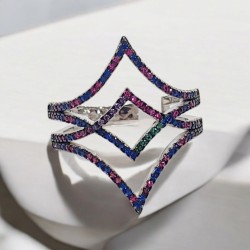 Δαχτυλίδι ασημένιο 925 με καρφωτά ζιργκόν Νούμερο 55