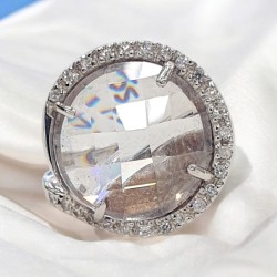 Δαχτυλίδι ασημένιο 925 με καρφωτά ζιργκόν Νούμερο 55