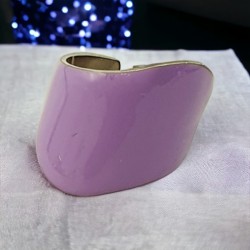 Δαχτυλίδι Waves από ατσάλι L316 και σμάλτο σε χρώμα λιλά