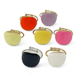 Δαχτυλίδι Jenimi από Aτσάλι & Σμάλτο σε Διάφορα Χρώματα 