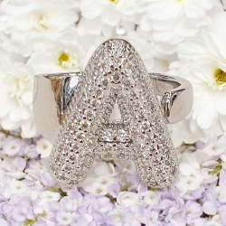 Δαχτυλίδι Μονόγραμμα "Α" σε ασημένιο