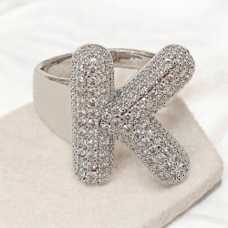 Δαχτυλίδι Μονόγραμμα "K" σε ασημένιο