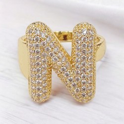 Δαχτυλίδι Μονόγραμμα "N" σε χρυσό