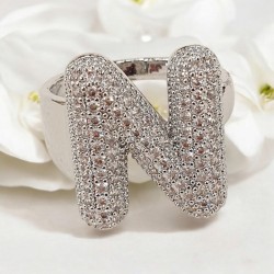 Δαχτυλίδι Μονόγραμμα "N" σε ασημένιο