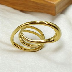 Γυναικείο Ιδιαίτερο Δαχτυλίδι από ατσάλι 316L σε χρυσό χρώμα