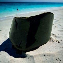 Δαχτυλίδι Waves από ατσάλι L316 και σμάλτο σε χρώμα μαύρο