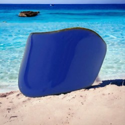 Δαχτυλίδι Waves από ατσάλι L316 και σμάλτο σε χρώμα μπλε