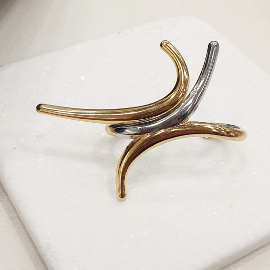 Δαχτυλίδι δίχρωμο από ατσάλι 316L 