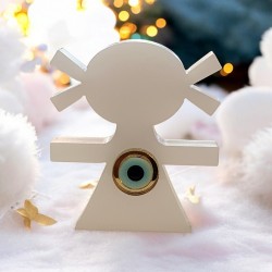 Διακοσμητικό  γούρι για νεογέννητο κοριτσάκι με ματάκι 