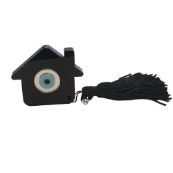 Διακοσμητικό γούρι ημιδιαφανές μαύρο με ασημένιες λεπτομερειες