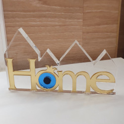 Διακοσμητικό γούρι Home με λεπτομέρεια ρόδι και μάτι 