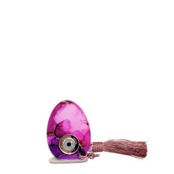 Διακοσμητικό αυγό σε αποχρώσεις του μωβ, με μάτι και ευχές "ευτυχία,τύχη,υγεία,αγαπη" 02