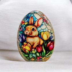 Διακοσμητικό αυγό με λαγό 02