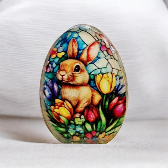 Διακοσμητικό αυγό με λαγό 02