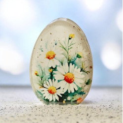 Διακοσμητικό αυγό με μαργαρίτα