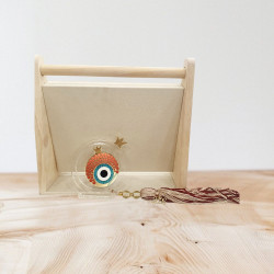 Διακοσμητικό γούρι 2026 διπλό ρόδι plexi glass με φούντα 