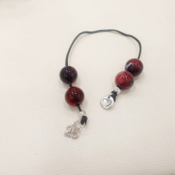 Μπεγλέρι γούρι 2026 με χάντρα βυσσινί