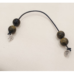 Μπεγλέρι γούρι 2026 με χάντρα καφέ