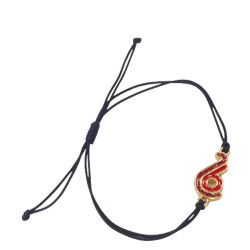 Βραχιόλι γούρι 2026 σε χρυσό χρώμα με glitter με κορδόνι σε χρώμα μαύρο   