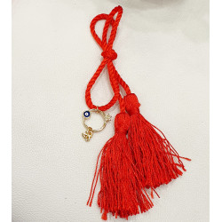 Διακοσμητικό γούρι ρόδι μάτι 2026 κρεμαστό σε κόκκινη φούντα  