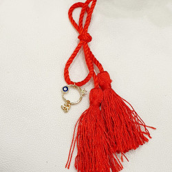 Διακοσμητικό γούρι ρόδι μάτι 2026 κρεμαστό σε κόκκινη φούντα  