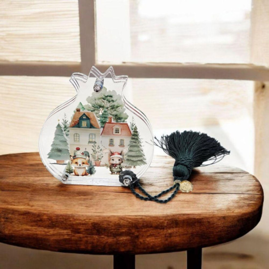 Διακοσμητικό γούρι ρόδι 3d σε 3 διαστάσεις  