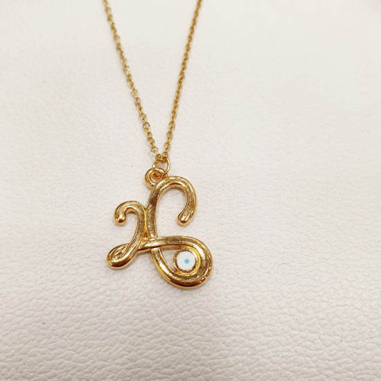 Κολιέ γούρι 2026 με λεπτομέρεια ματάκι σε χρώμα χρυσό από ατσάλι 316L 