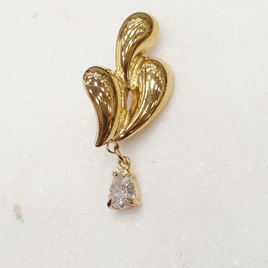 Καρφίτσα σε χρυσό χρώμα από ατσάλι 316L με ζιργκόν