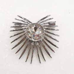 Καρφίτσα σε ασημένιο χρώμα από ατσάλι με ζιργκόν 