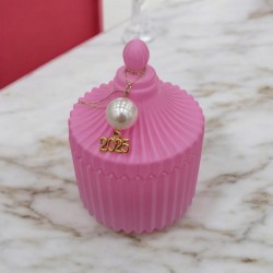 Φοντανιέρα ροζ με κερί σόγιας και άρωμα patisserie 