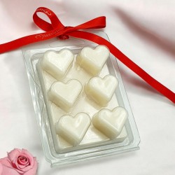 Σοκολάτα wax melts από φυτικό κερί σόγιας σε σχήμα καρδιάς  με αρωμα pop corn 6 τεμ