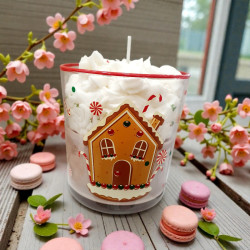 Ποτήρι Κερί  Χριστουγεννιάτικο χειροποίητο από φυτική σόγια με άρωμα σοκολάτα και σαντιγί