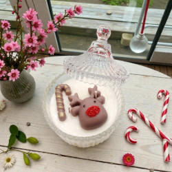 Φοντανιέρα λευκή με κερί φυτικής σόγιας με άρωμα Τσουρέκι