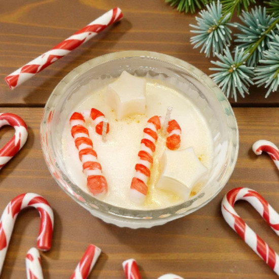 Γυάλινο πυρέξ διάφανο από κερί φυτικής σόγιας με άρωμα vanilla caramel