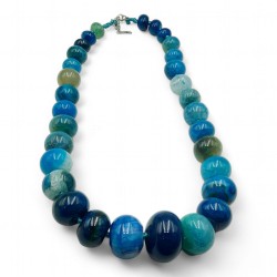 Γυναικείο Κολιέ Thetis με μπλε αχάτη 