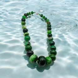 Γυναικείο Κολιέ Thetis με πράσινο αχάτη 