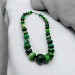 Γυναικείο Κολιέ Thetis με πράσινο αχάτη 