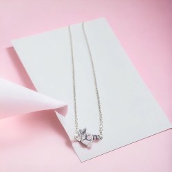 Κολιέ Μ❤️m από Ατσάλι 316L & Ιδιαίτερη Καρδιά σε Ασημένιο & Χρυσό