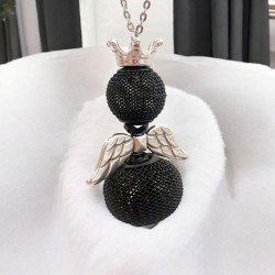 Κολιέ μακρύ "Black Angel" σε μαύρο και ασημένιο χρώμα