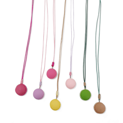 Κολιέ mini μακαρόν σε διάφορα χρώματα με κορδονι με αυξομείωση 