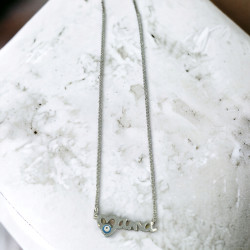 Κολιέ κοντό  Μαμά από ατσάλι 316L με Ματάκι & Αυξομείωση στην Αλυσίδα σε Χρυσό