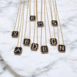 Diaxeirinis Χειροποίητο Κολιέ Mονόγραμμα σε ατσάλι 316L 