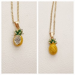 Κολιέ ανανάς σε χρυσό χρώμα από ατσάλι 316L