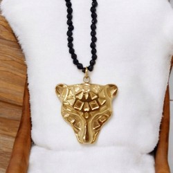 Κολιέ τίγρης σε χρυσό χρώμα από ατσάλι 316L